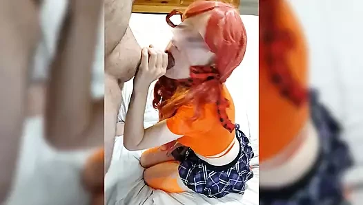 Red Head student orgasms multiple times and gets a messy facial