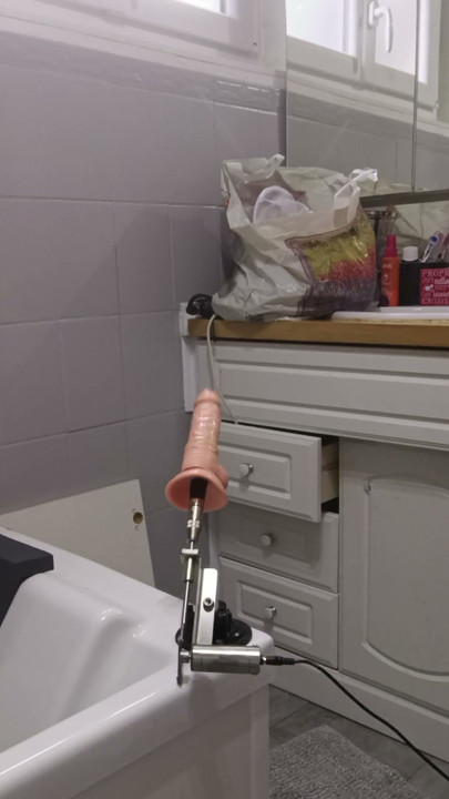Patty crossdresser trying a new dildo machine in secretary style | Clip 2