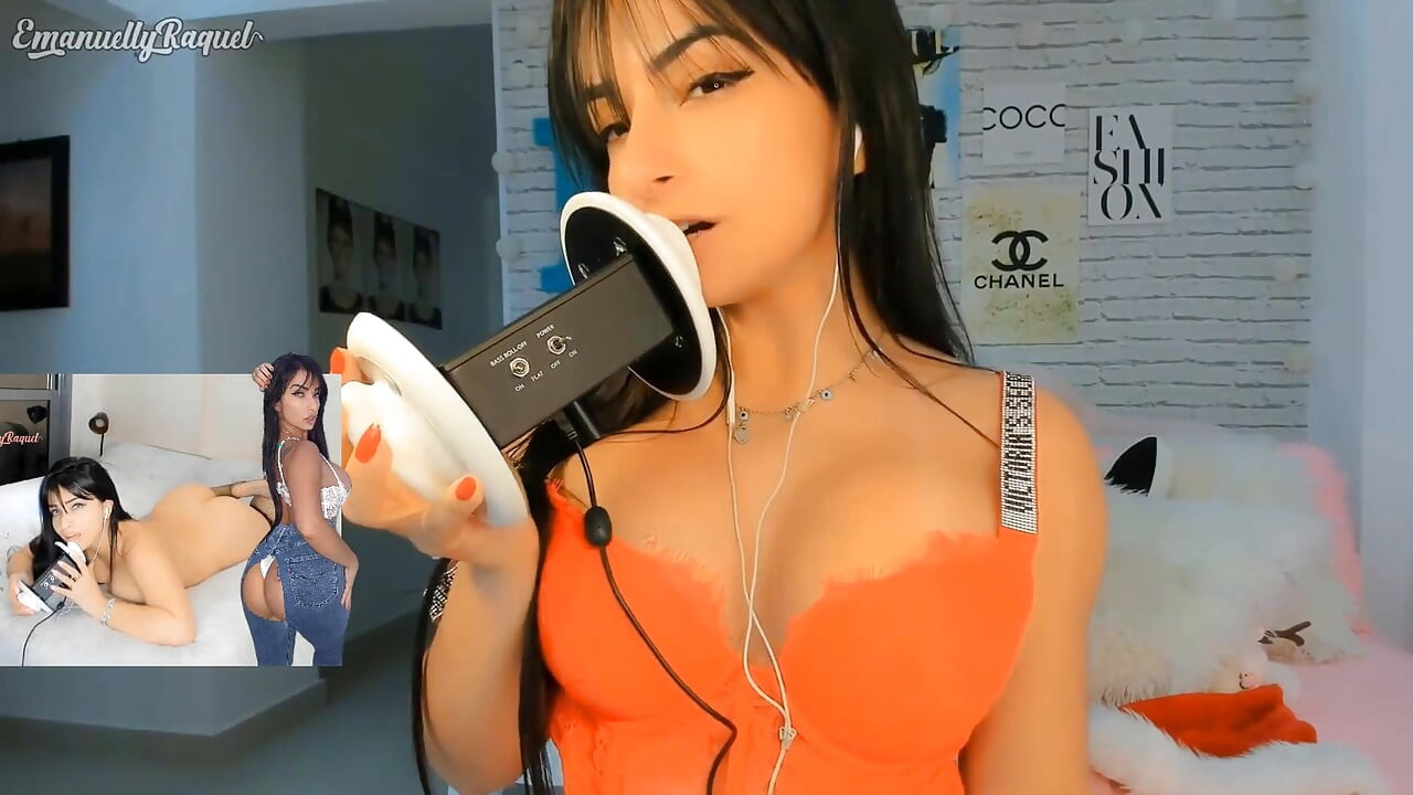 Asmr Intense Emanuelly Raquel menjilat telinga dan menggosok ppk di muka anda