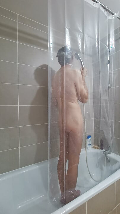 I'm taking a shower in front of you with only a transparent shower curtain for protection.