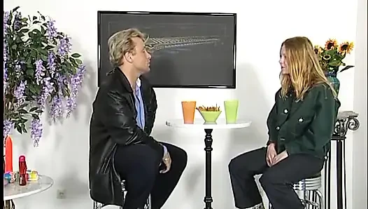 Teen blonde doing casting