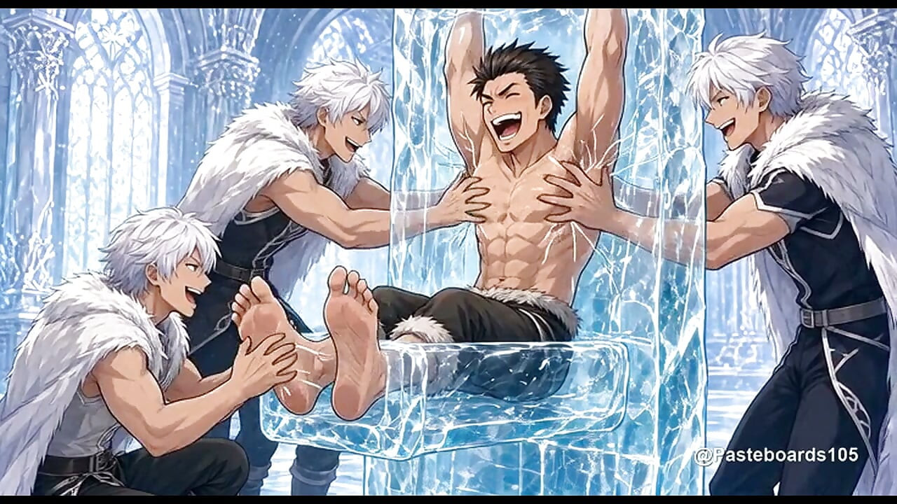 Buz Sarayı Duvarına Donmuş, Buz Prensleri Koltuk Altlarını ve Ayak Tabanlarını Gıdıklıyor (2D Anime)