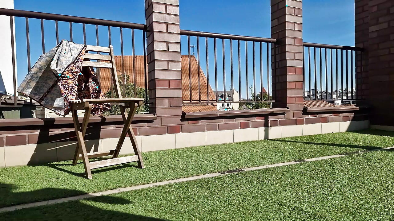 Glass Anal Dildo on the Roof Top - Part 2