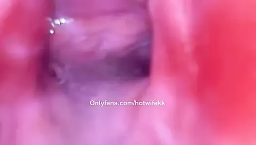 Внутренний кримпай на камеру киски - сперма в виде смазки