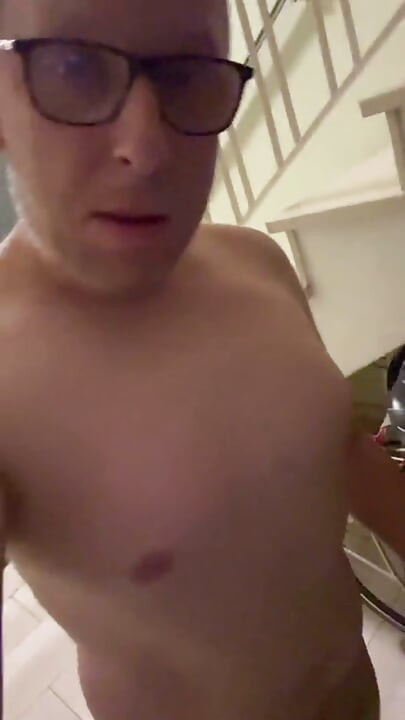 Naked in the stairwell and handjob in the basement