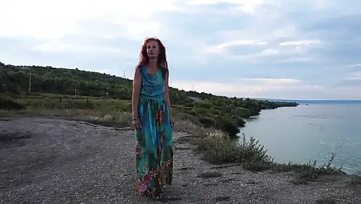 Volga marge in evening