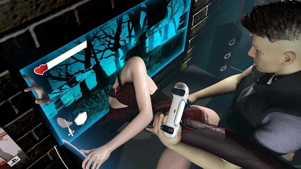 Reverse Isekai - Videogame Chick Rides dick too well