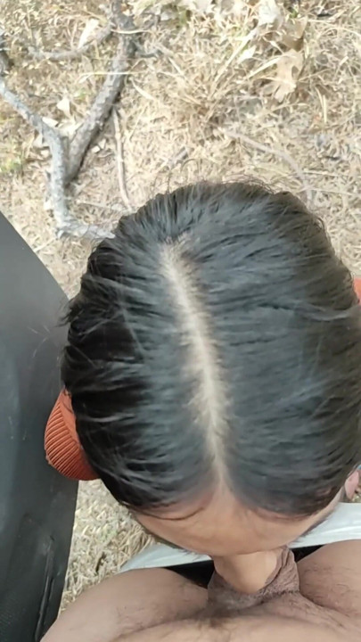 My stepsister gives me a blowjob outdoors in the river and in the forest.- She gives me several blowjobs with love and ends up fucking on all fours | Clip 1