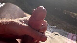 Nik Nude Outdoor Walking & Cumshot