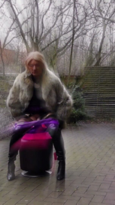 Dildo Riding Slut In Fur And Boots | Clip 1