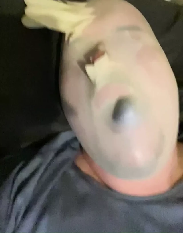 My First Breathplay experience. Latex Glove as Mask - Part 2