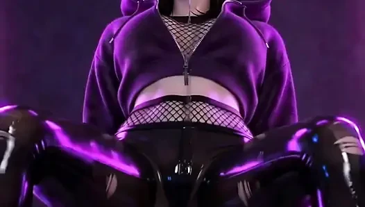 Alternatif gotik hentai kız mastürbasyon yapıyor ve twerk yapıyor