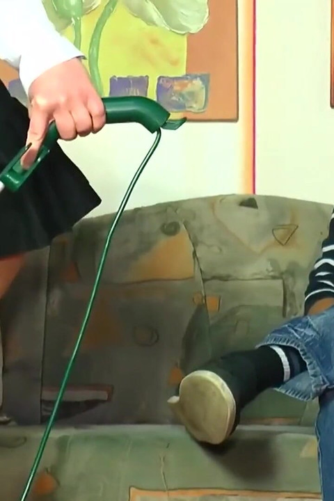 Blonde BBW Slut Gets Her Horny, Wet Pussy Fucked Hard After Vacuuming the Floor