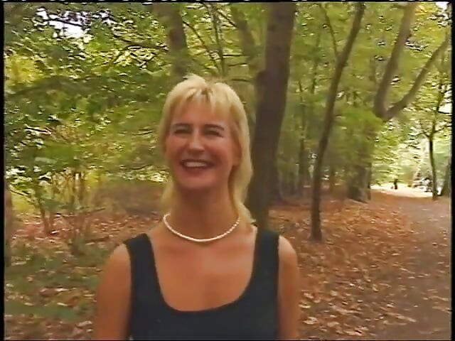 Picked up mature blonde masturbating and sucking cock