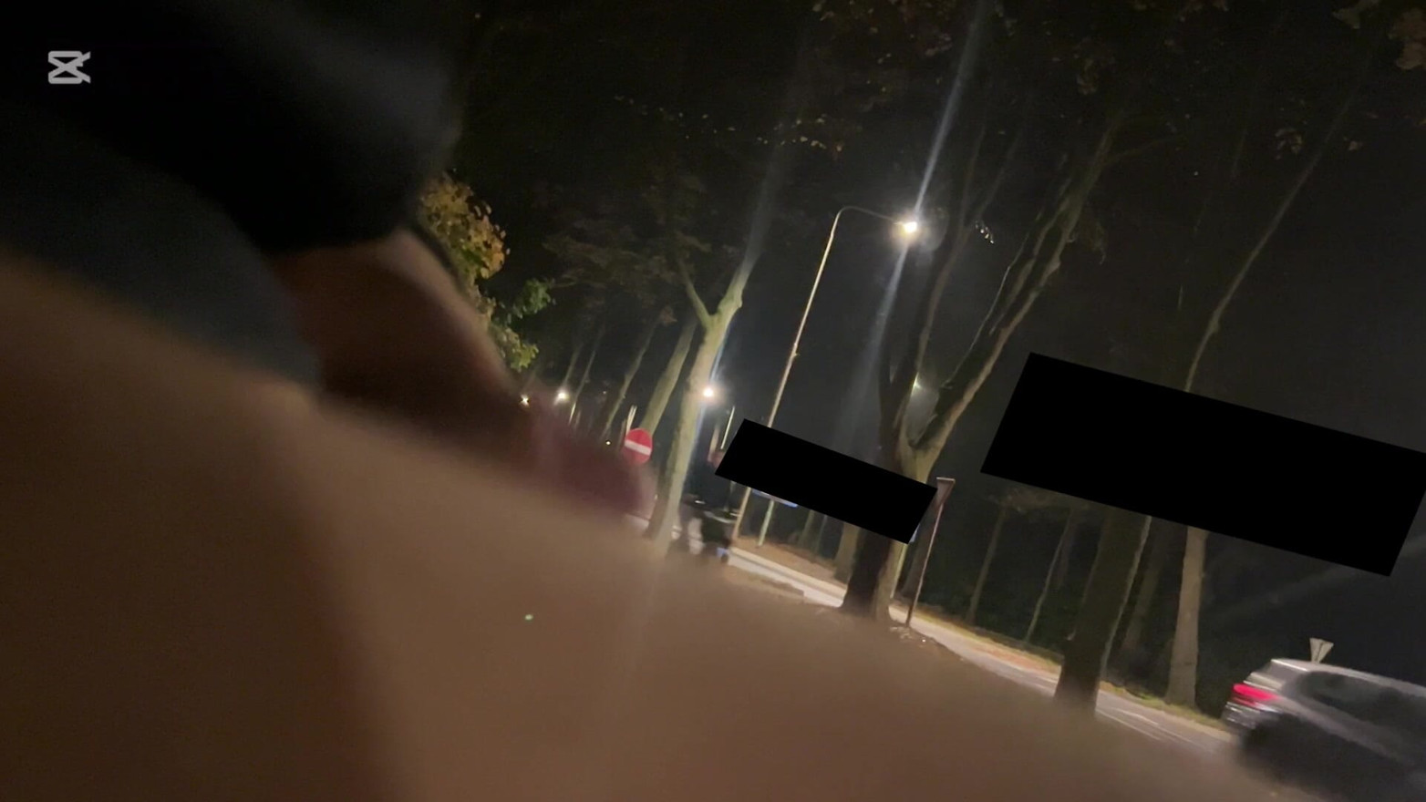 Flashing next to the road