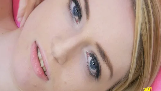 Hot blonde close show pussy and tits in 4K Closeup
