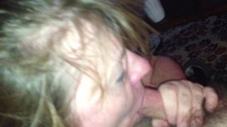 Debbie sucks cock