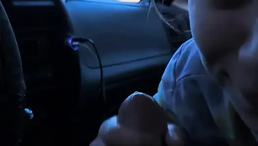 Slutty teen ex girlfriend deepthroats thick cock in the car!