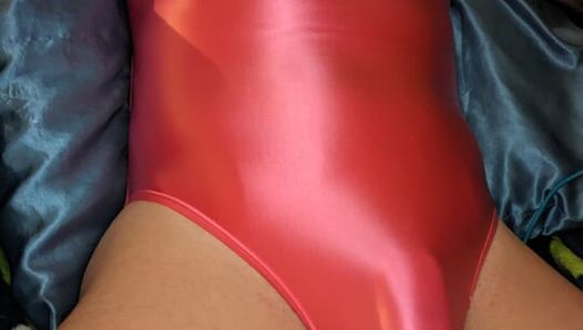 Pink leohex one-piece swimsuit messy cumshot