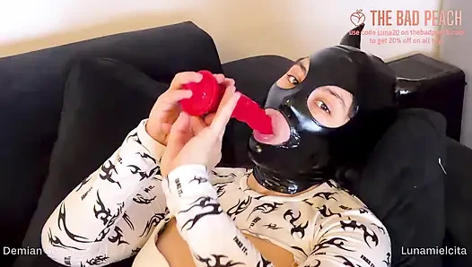 Anal play with my The Bad Peach toy - It goes so deep!
