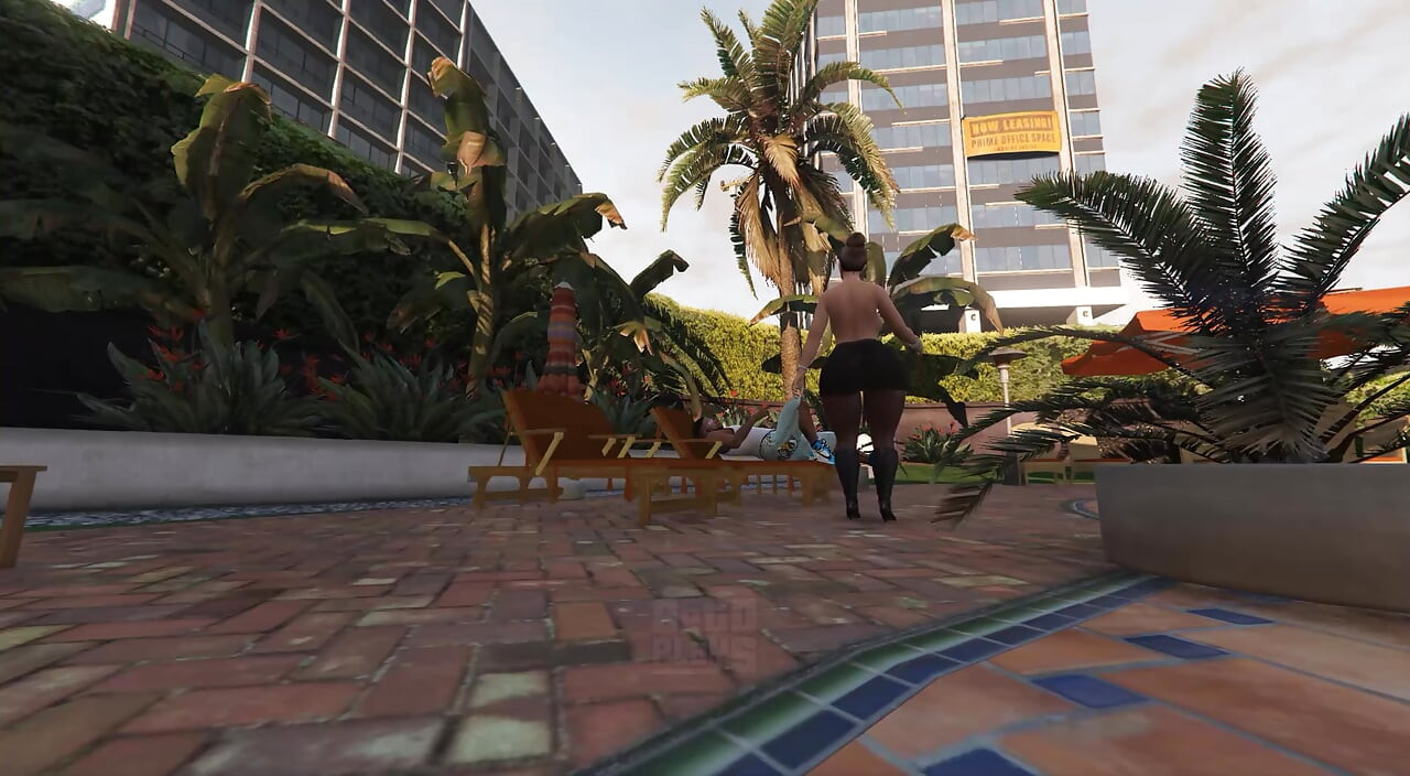 GTA 5 Franklin and Amanda - Caught Staring from the Balcony (Part 1)