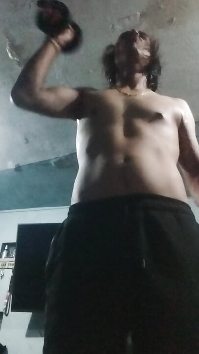 Stepdaddy Exercises Almost Naked