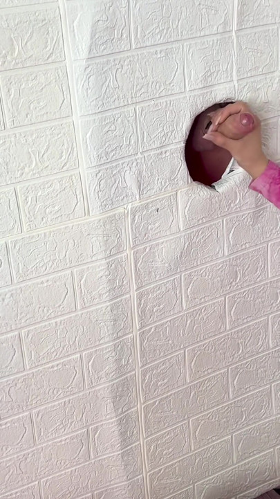 Gloryhole dick cannot handle that kind of touch | Clip 1