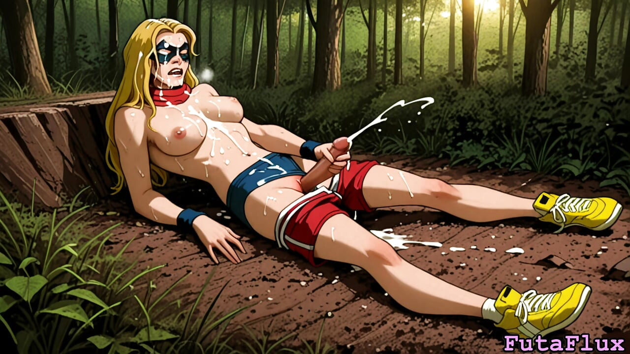 Futanari Carol Danvers - Masturbando, Gozadas, Selfsucking e muito mais!