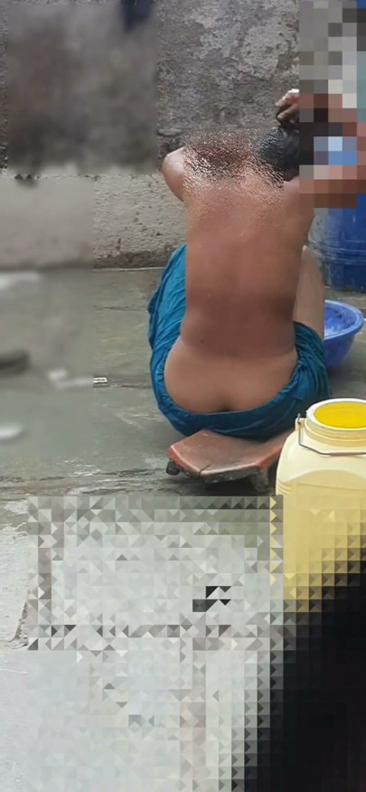 StepAunt's girl stepsister seen bathing in the open in the village Part 3 | Clip 1