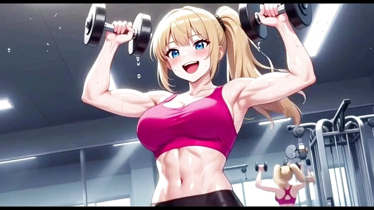 Blonde girl having fun