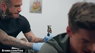 Skinny Twink Lev Ivankov Gets His Asshole Drilled By His Super Sexy Tattoo Artist Fly Tatem - BROMO