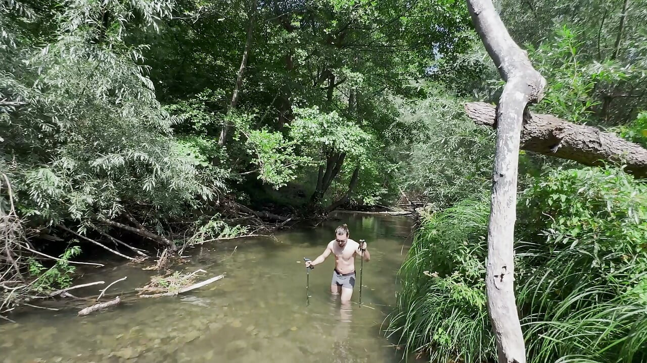 Wet Outdoor River Sex: POV Doggy, Cowgirl & Messy Belly Cumshot - Real Amateur Couple
