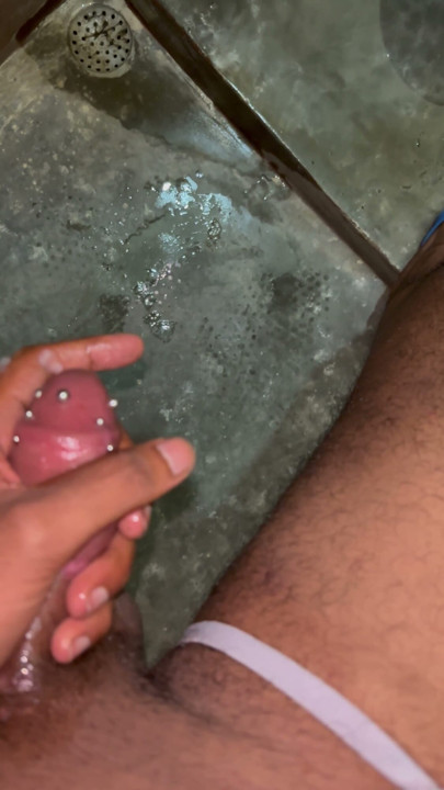 Masturbation with my beautiful pierced and cut cock | Clip 2