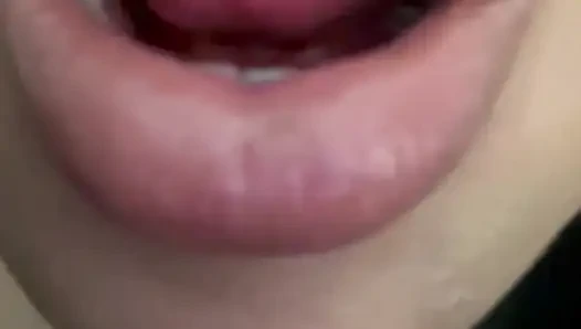 Fetish bibir lipgloss telanjang, pemujaan bibir, femdom