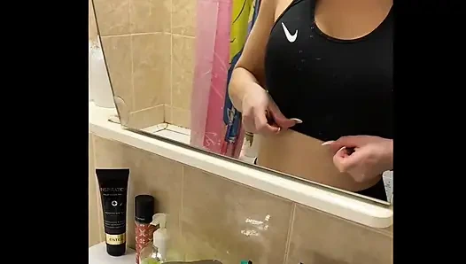 Stepmom fucks her wet pussy with a big toy