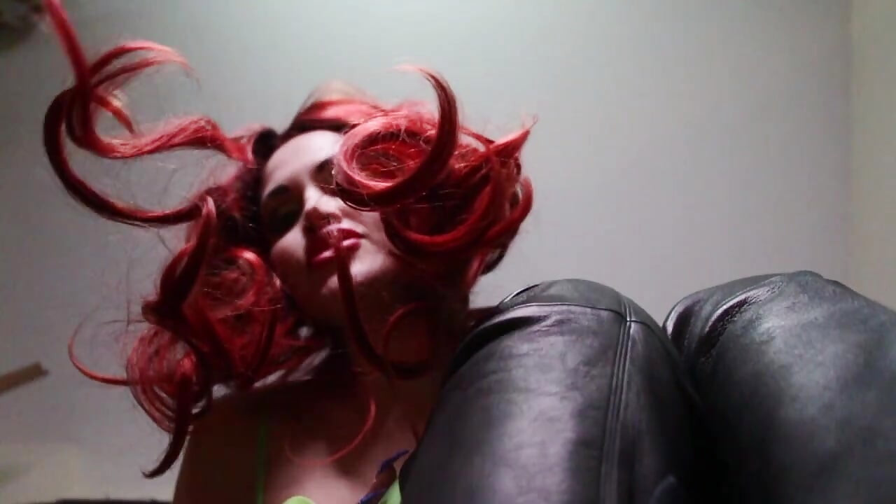 Redhead Italian mistress in black boots humiliates you