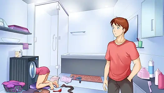 Christie terjebak di mesin cuci- gameplay adegan seks tante plaza christie bagian 1