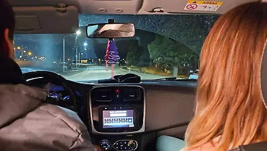 A double blowjob in my friend's car DIRTY MORBID GIRLS