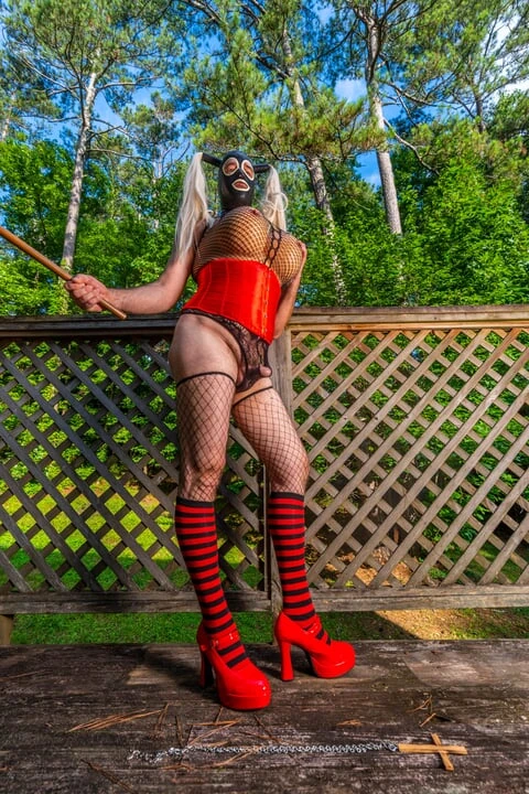 Giant fake tits crossdresser Jon Scarecrow BTS corset photoshoot