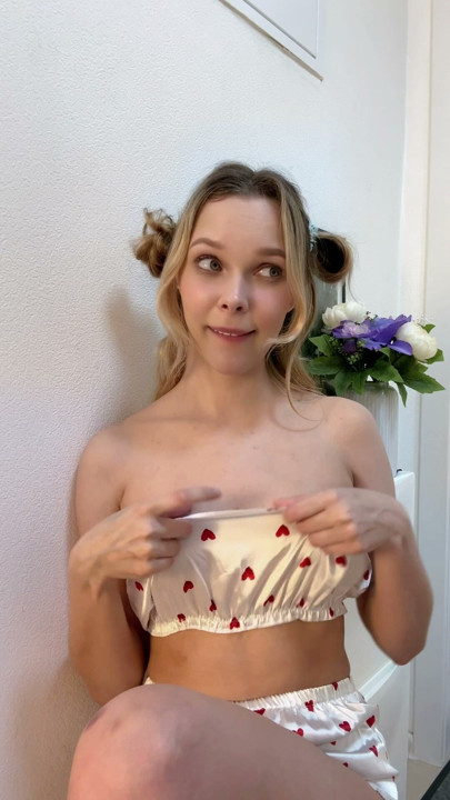 Small soft tits right in your face