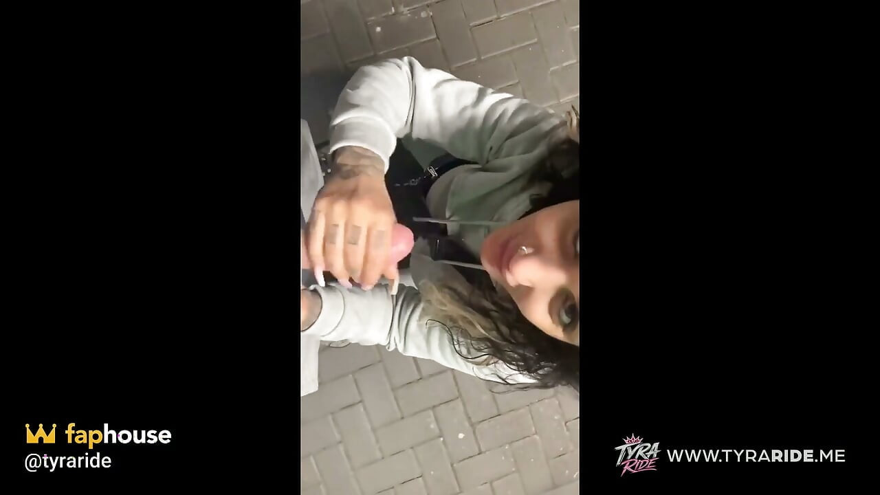 Tattooed MILF Caught Sucking Cock Outdoors