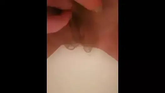 Hairy bbw big labia squirts when she has an orgasm