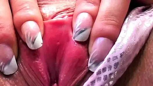 Gaping Wet Pussy Stretched Wide by Fingers