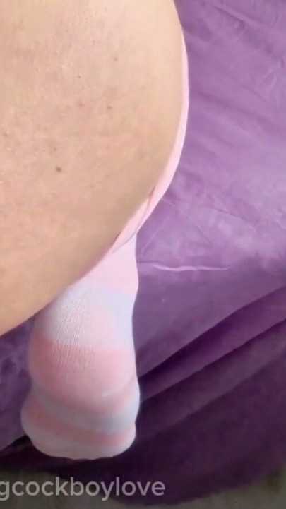 A fucking femboy with a dick in his hole gets covered in hot cum from his penis in big streams | Clip 1