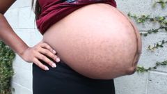 pregnant street-beautiful big belly