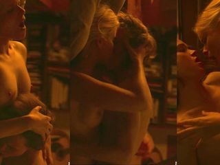 Kate Mara și Ellen Page - scenă de sex lesbian cu ecran triplu