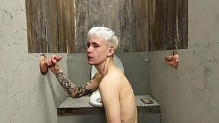 #256 Twink gave himself to two strangers right in the toilet