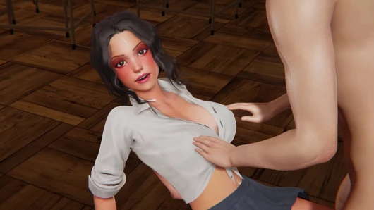 Selena College Girl 3D Hentai – Big Tits Tease, Hard Ass Spanking to Red, Standing G-Spot Fingering