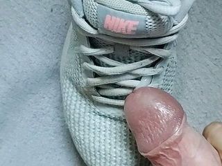 Cum on my wife's Nike Sneakers