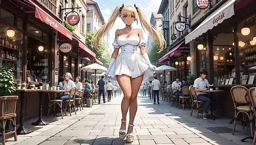 A walk with Rumi. She plays with her pussy